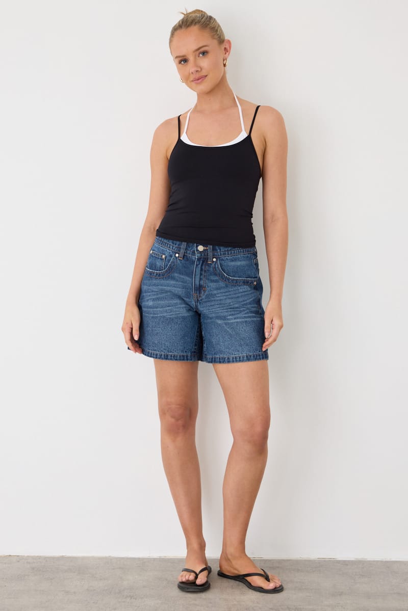 Black Layered Singlet Top for Ally Fashion