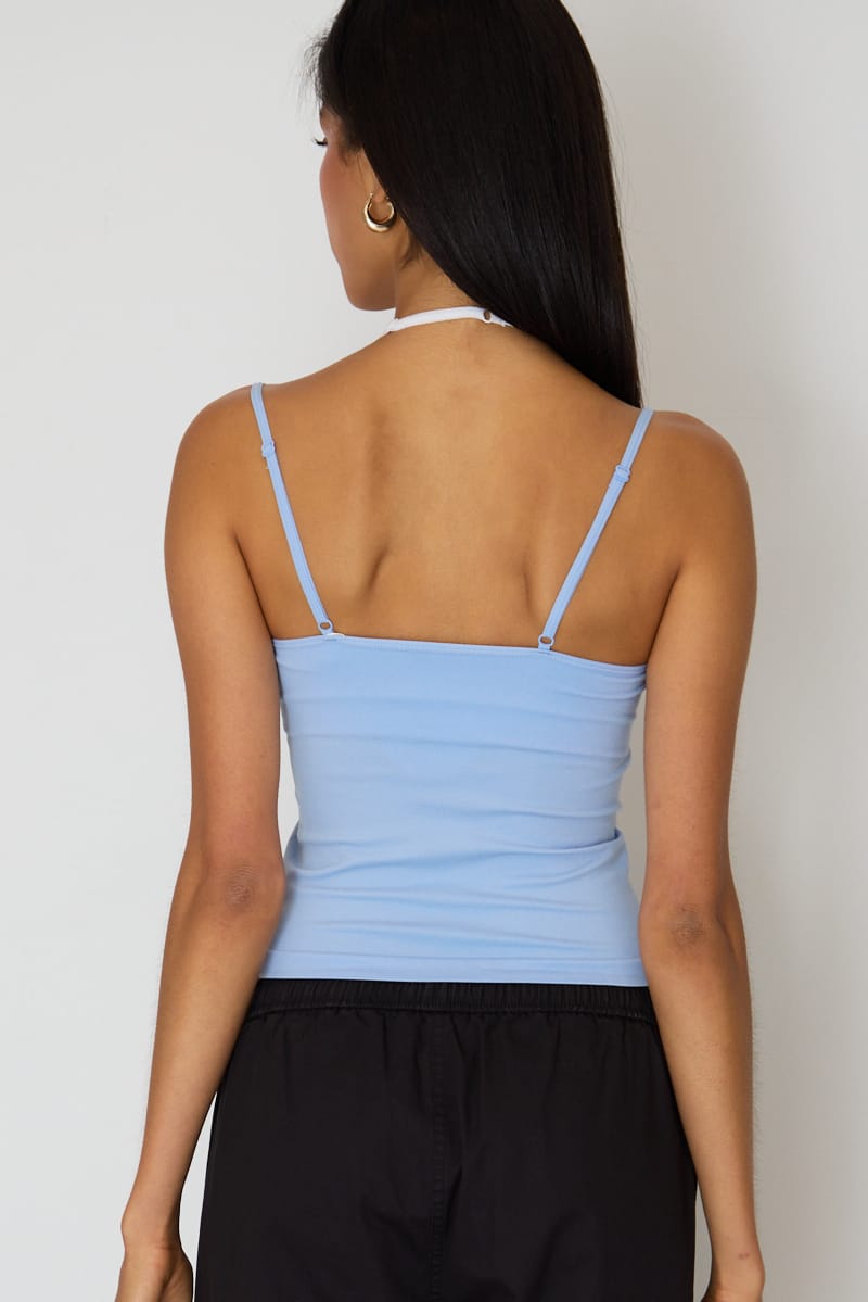 Blue Layered Singlet Top for Ally Fashion