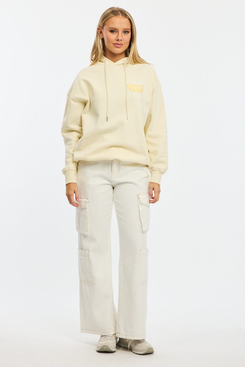 Yellow Graphic Hoodie Long Sleeve for Ally Fashion