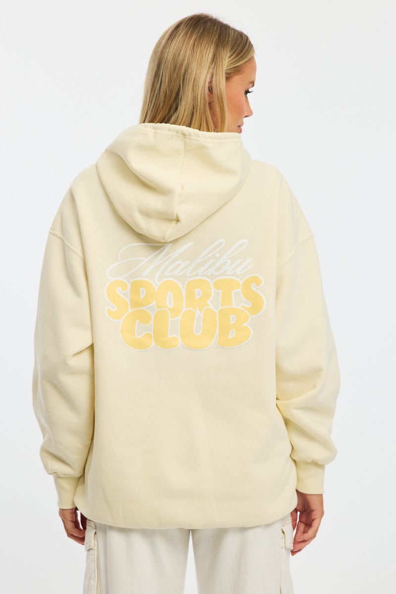 Yellow Graphic Hoodie Long Sleeve for Ally Fashion