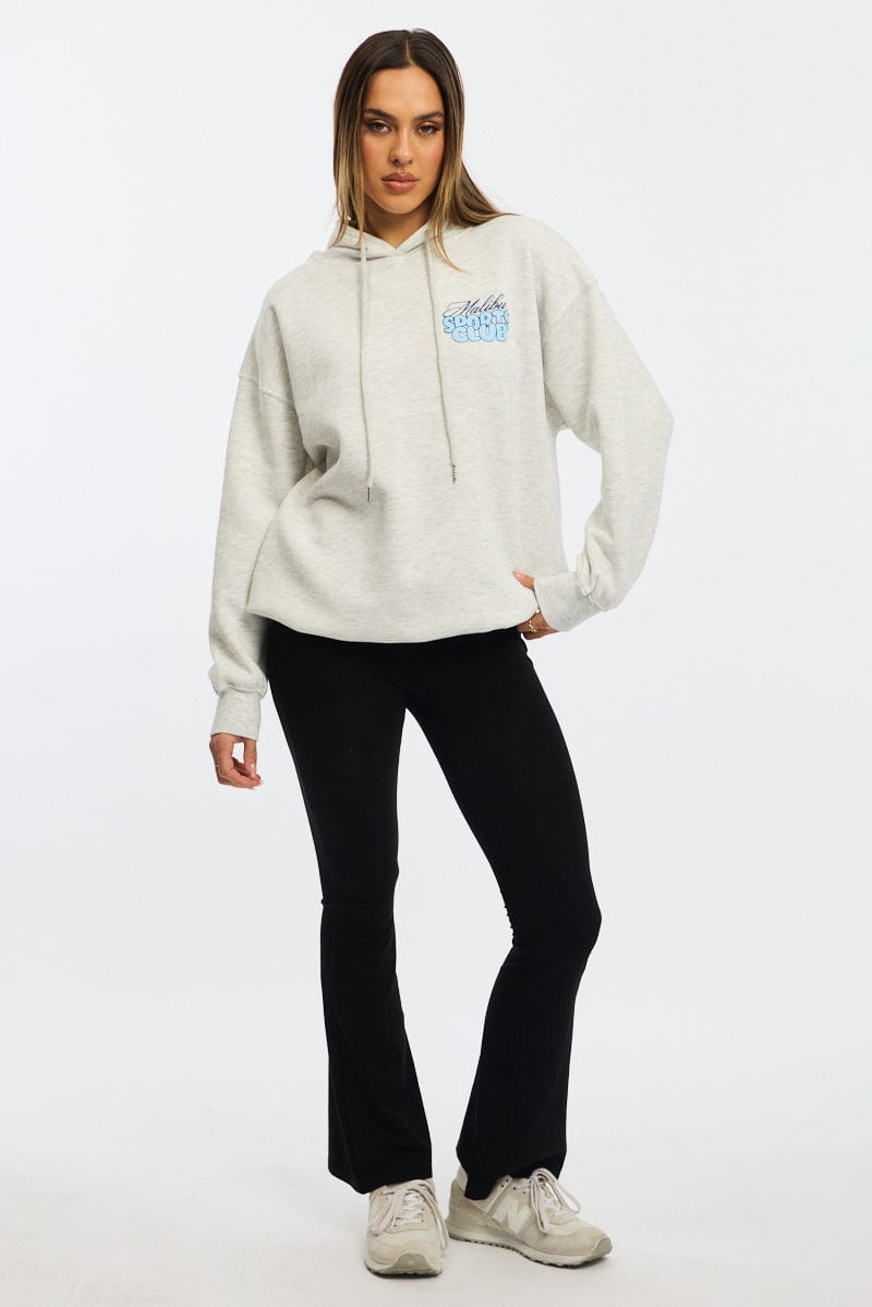 Grey Graphic Hoodie Long Sleeve for Ally Fashion