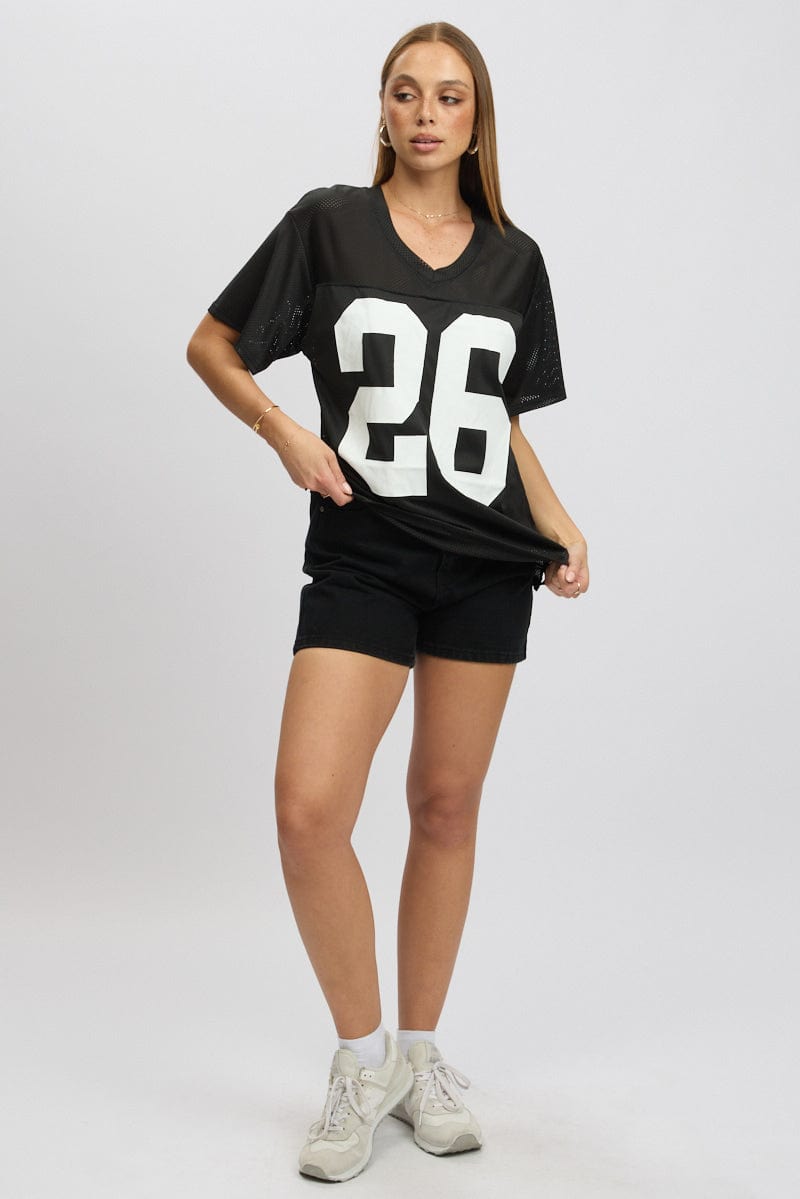 Black Sport Tee Short Sleeve for Ally Fashion