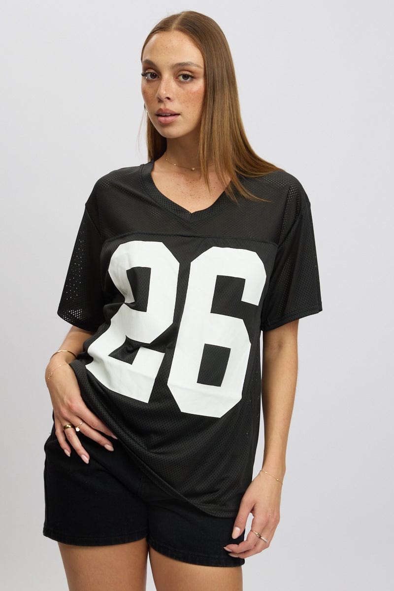 Black Sport Tee Short Sleeve for Ally Fashion