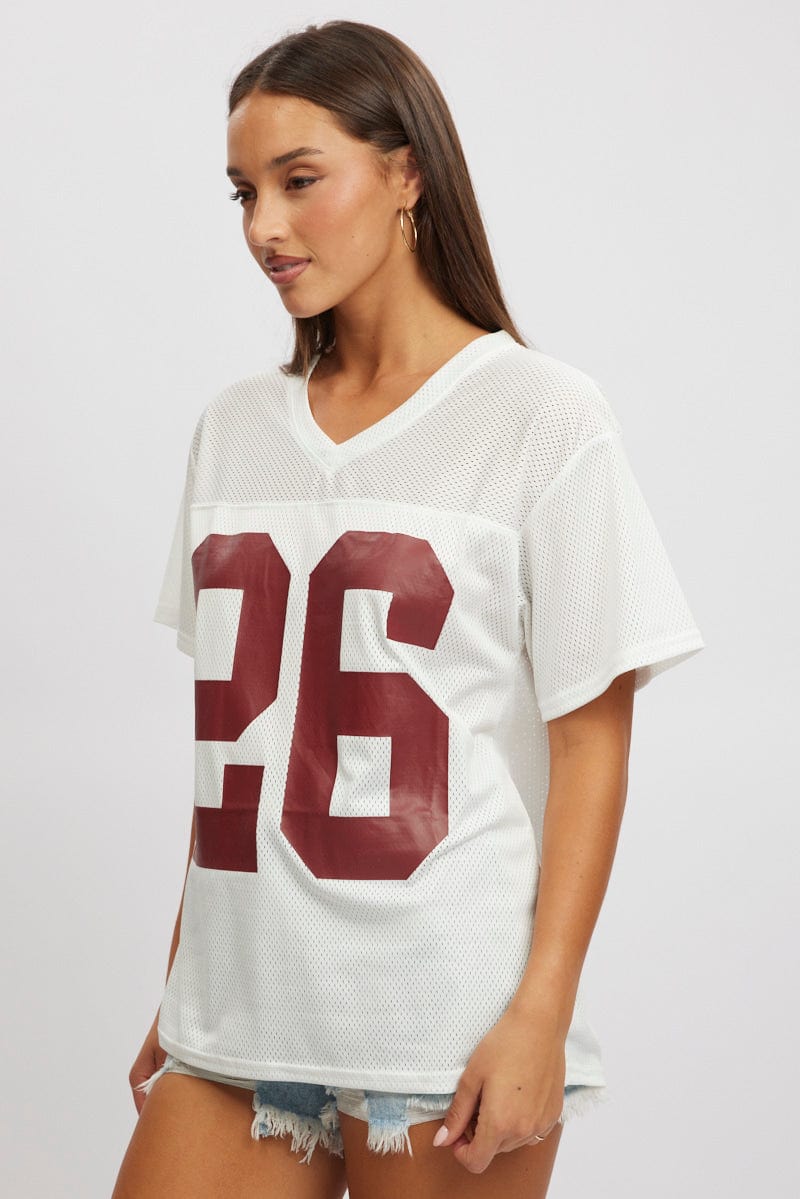 White Sport Tee Short Sleeve for Ally Fashion