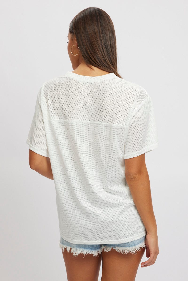 White Sport Tee Short Sleeve for Ally Fashion