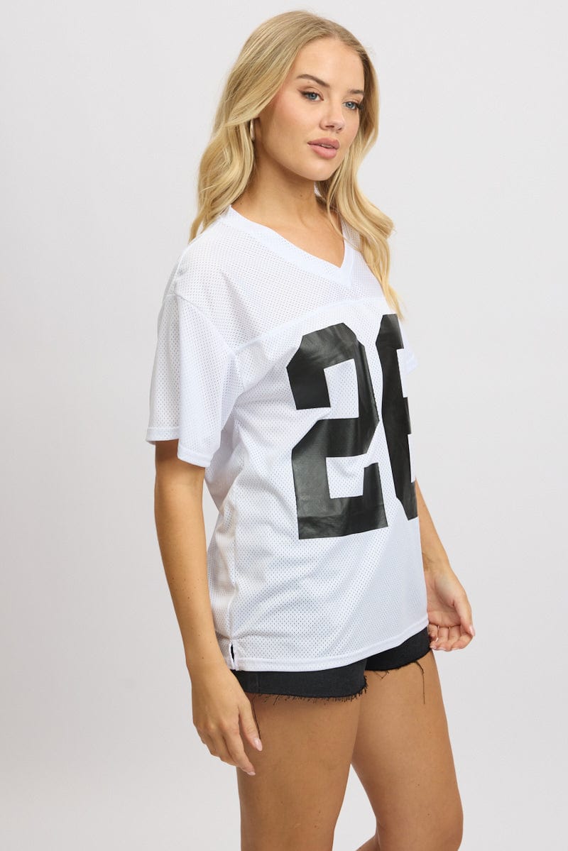 White Sport Tee Short Sleeve for Ally Fashion