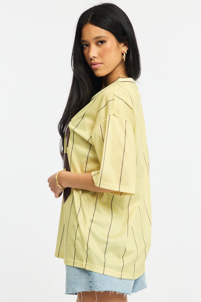 Yellow Sport Tee Short Sleeve for Ally Fashion