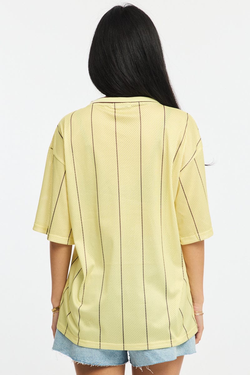 Yellow Sport Tee Short Sleeve for Ally Fashion