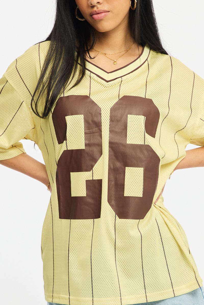 Yellow Sport Tee Short Sleeve for Ally Fashion