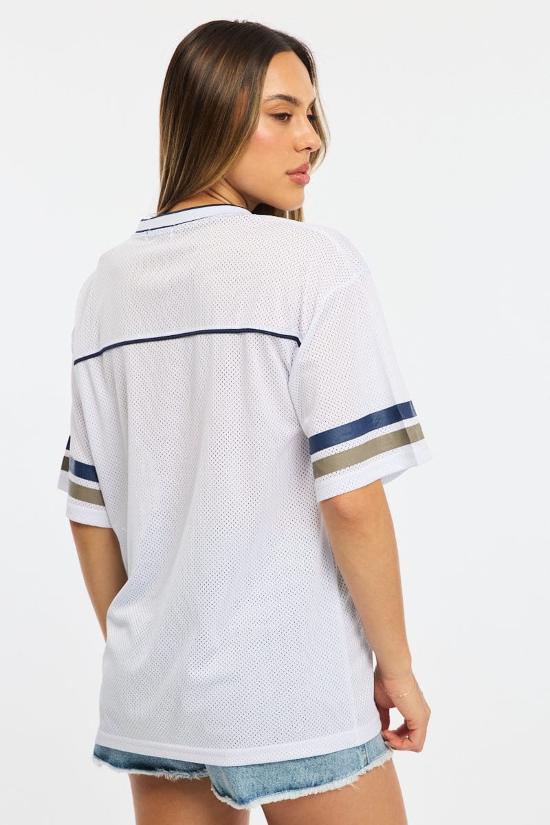 White Graphic Tee Short Sleeve for Ally Fashion