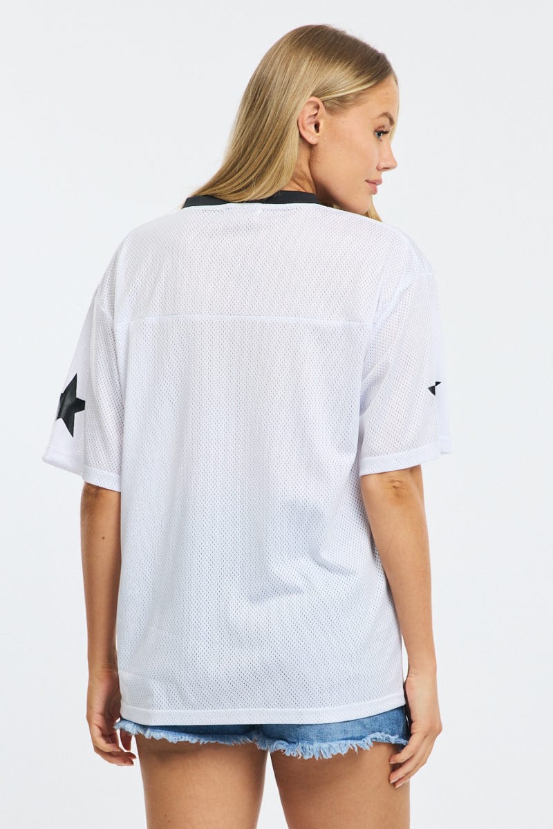 White Sport Tee Short Sleeve for Ally Fashion