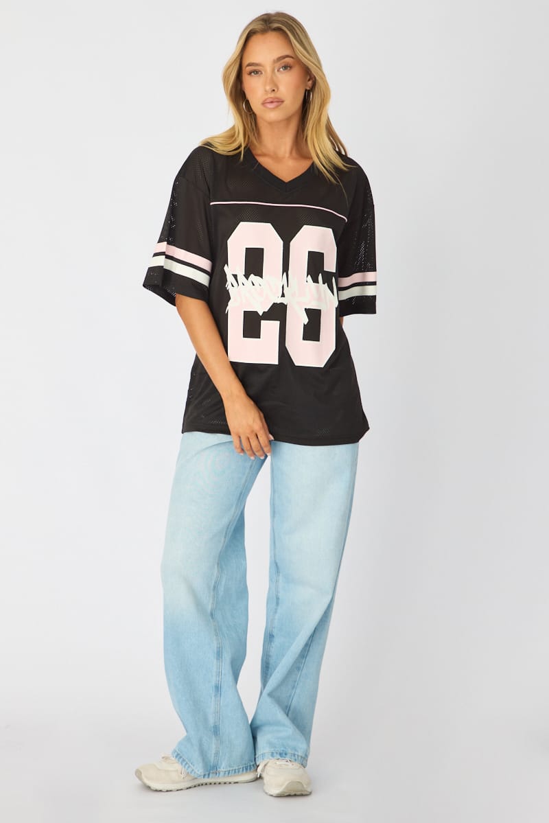 Black Sport Tee Short Sleeve for Ally Fashion