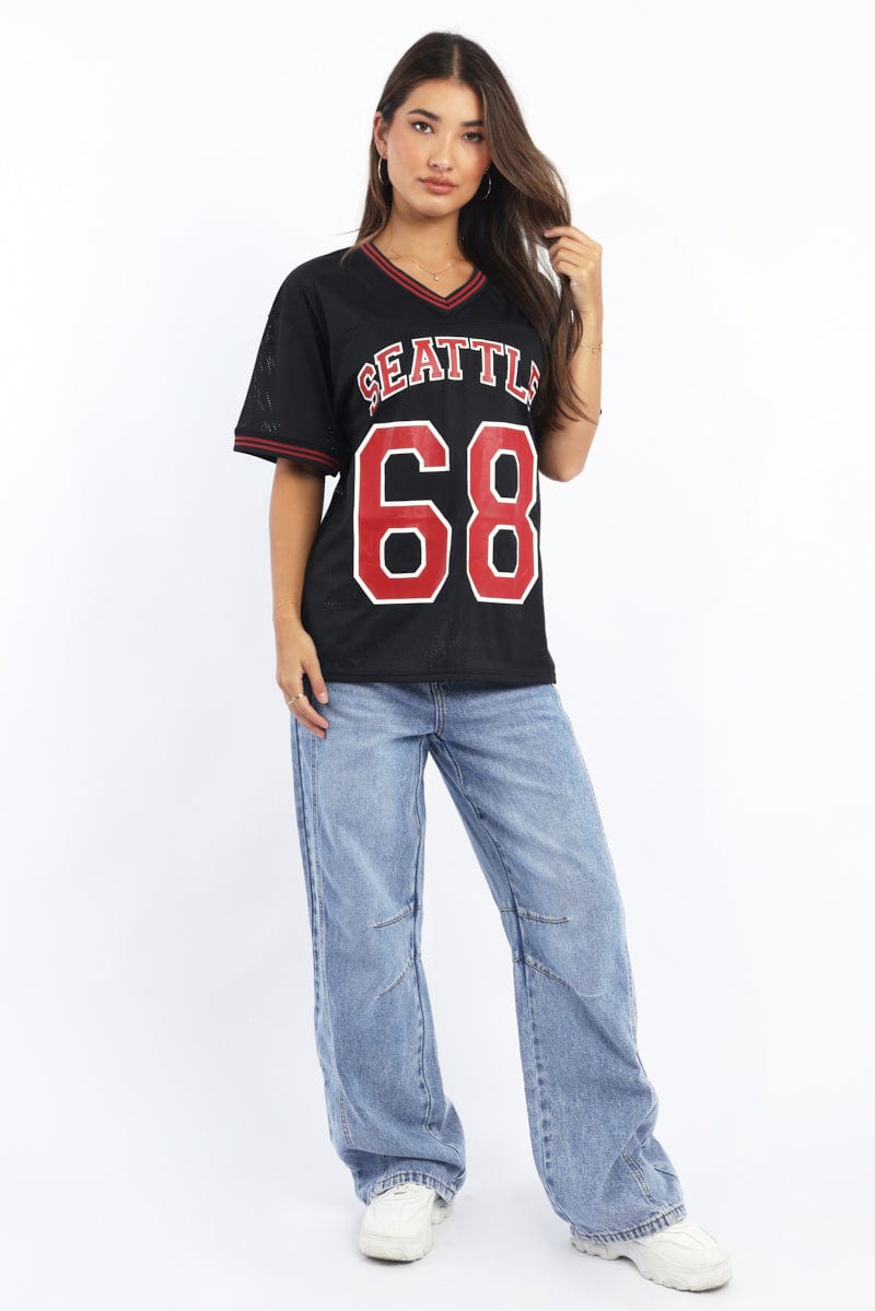 Black Sport Tee Short Sleeve for Ally Fashion