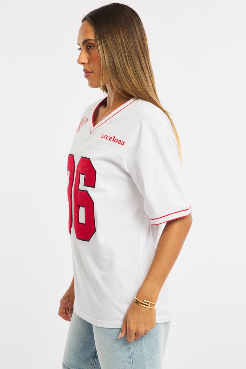White Sport Tee Short Sleeve for Ally Fashion