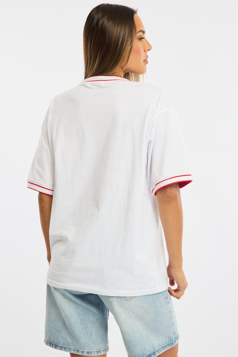 White Sport Tee Short Sleeve for Ally Fashion