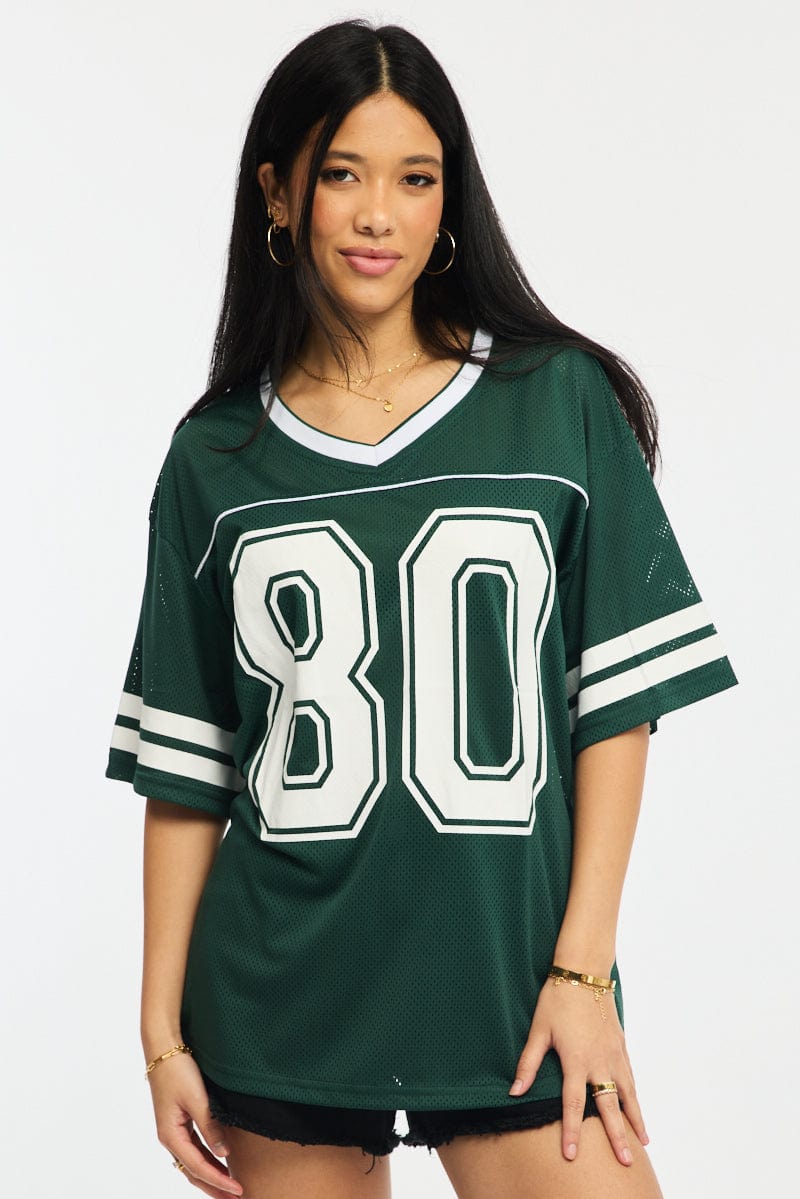 Green Sport Tee Short Sleeve for Ally Fashion
