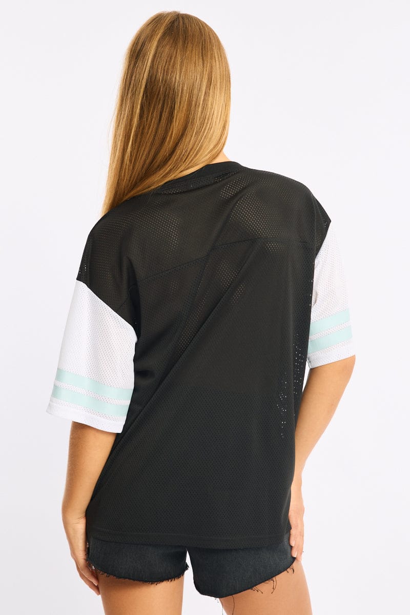 Black Sports Tee Short Sleeve for Ally Fashion
