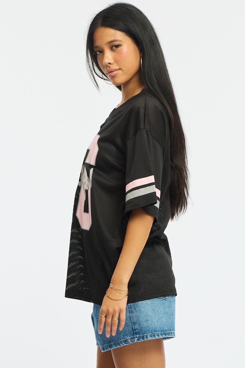 Black Sport Tee Short Sleeve for Ally Fashion
