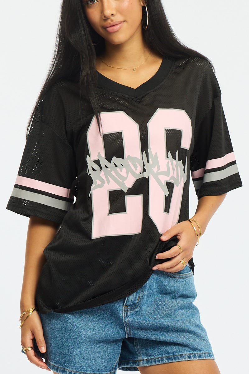 Black Sport Tee Short Sleeve for Ally Fashion