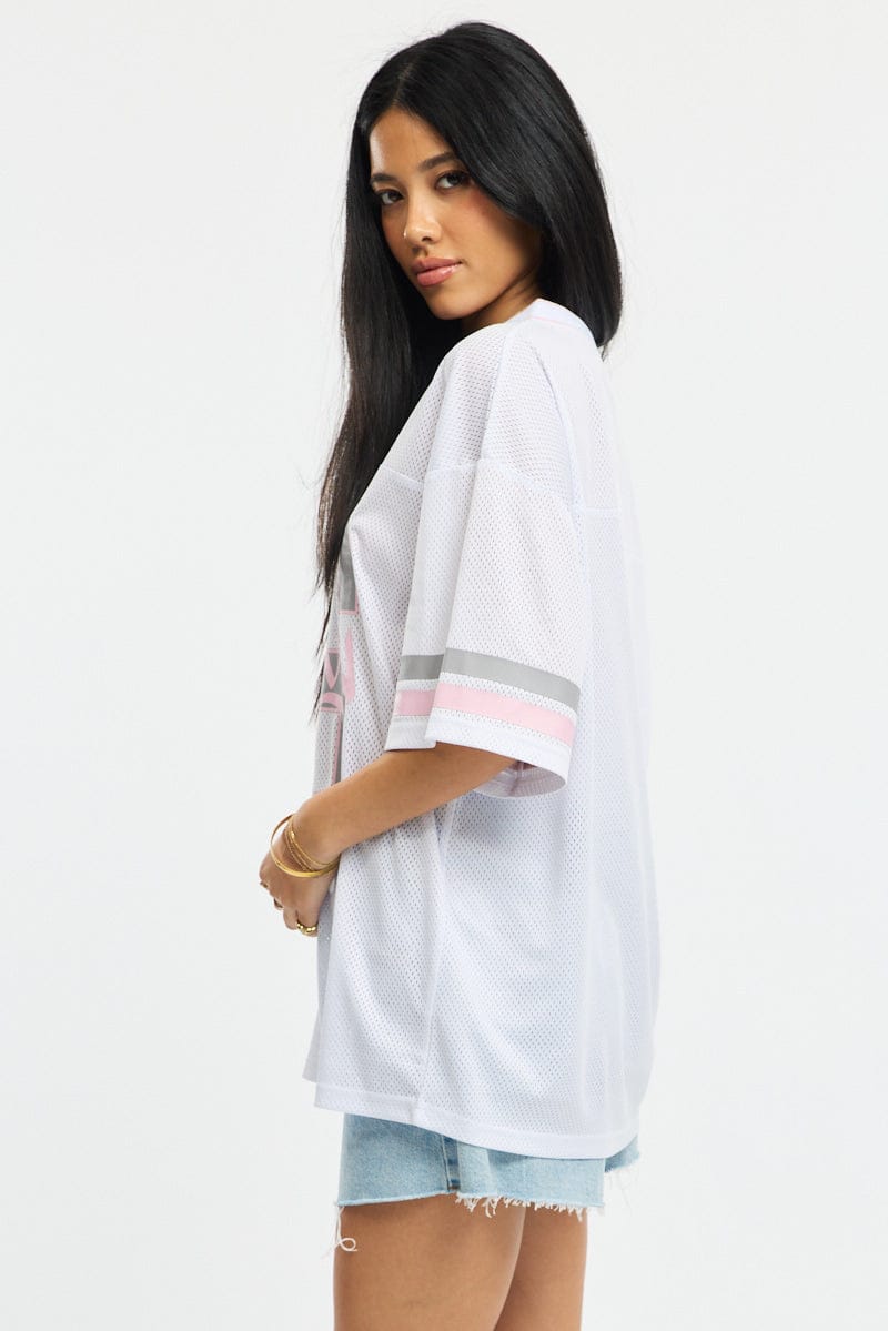 White Sport Tee Short Sleeve for Ally Fashion