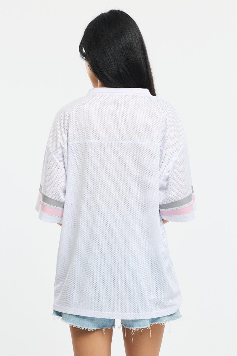 White Sport Tee Short Sleeve for Ally Fashion