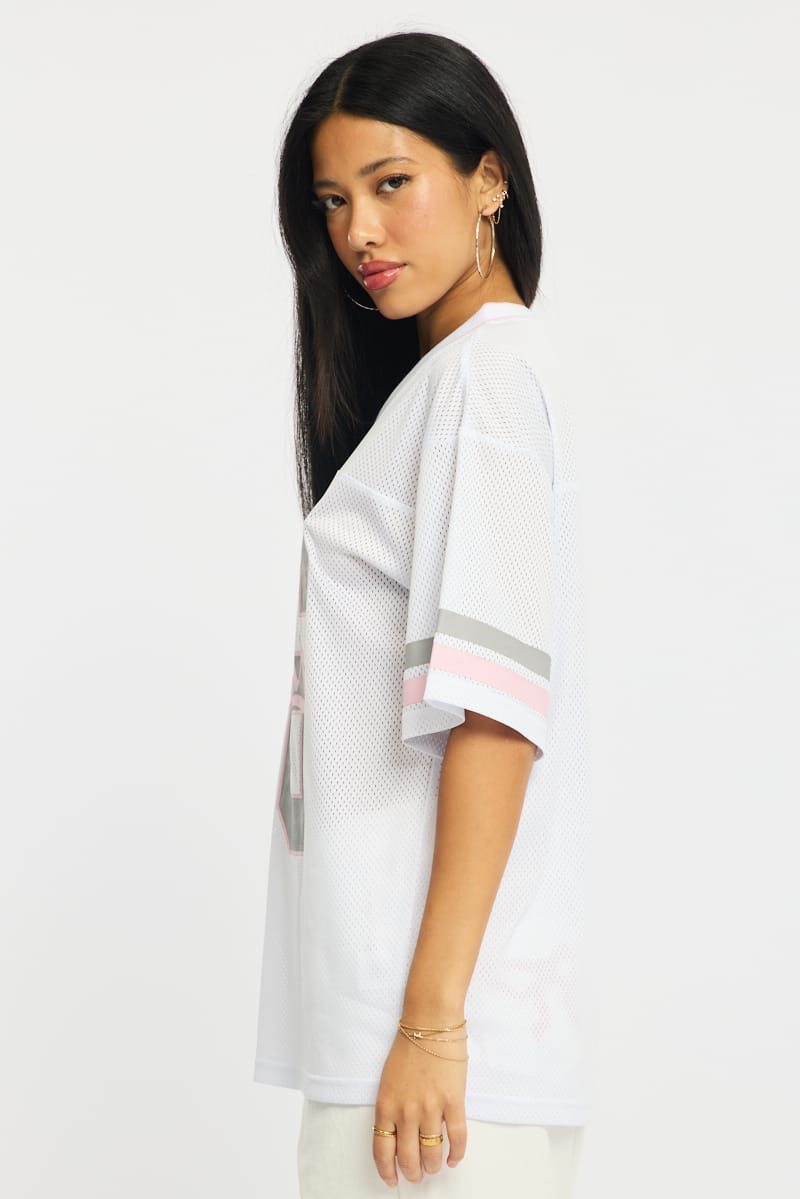 White Sport Tee Short Sleeve for Ally Fashion