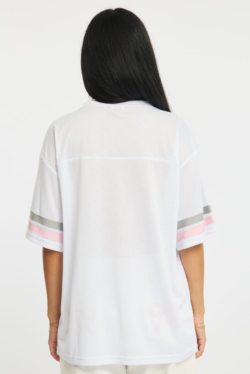 White Sport Tee Short Sleeve for Ally Fashion