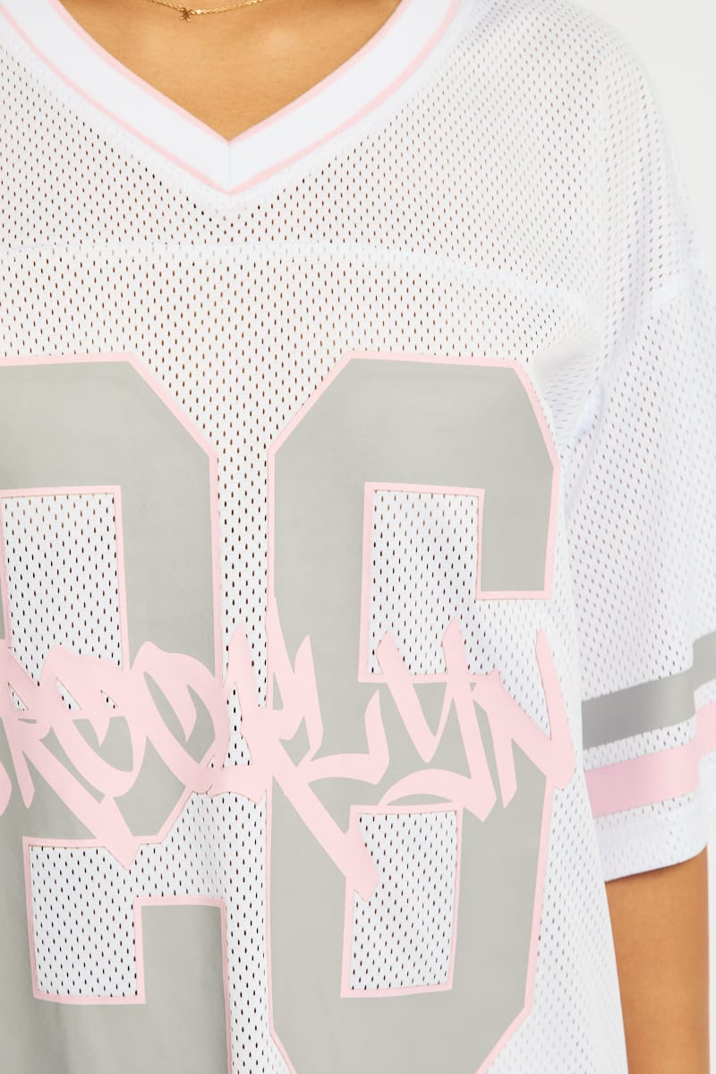 White Sport Tee Short Sleeve for Ally Fashion