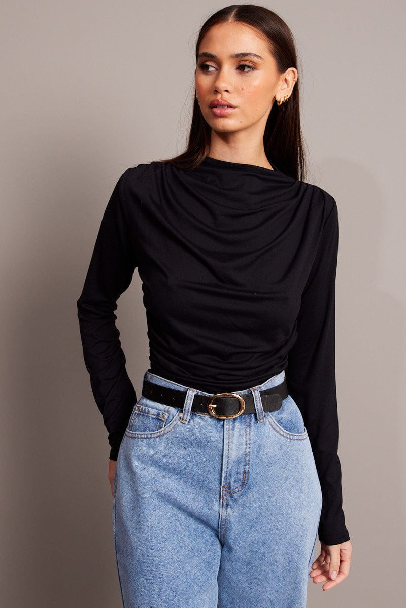 Black Supersoft Top Long Sleeve for Ally Fashion