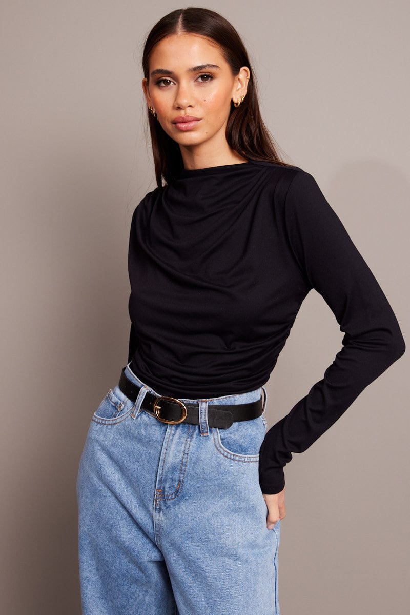 Black Supersoft Top Long Sleeve for Ally Fashion