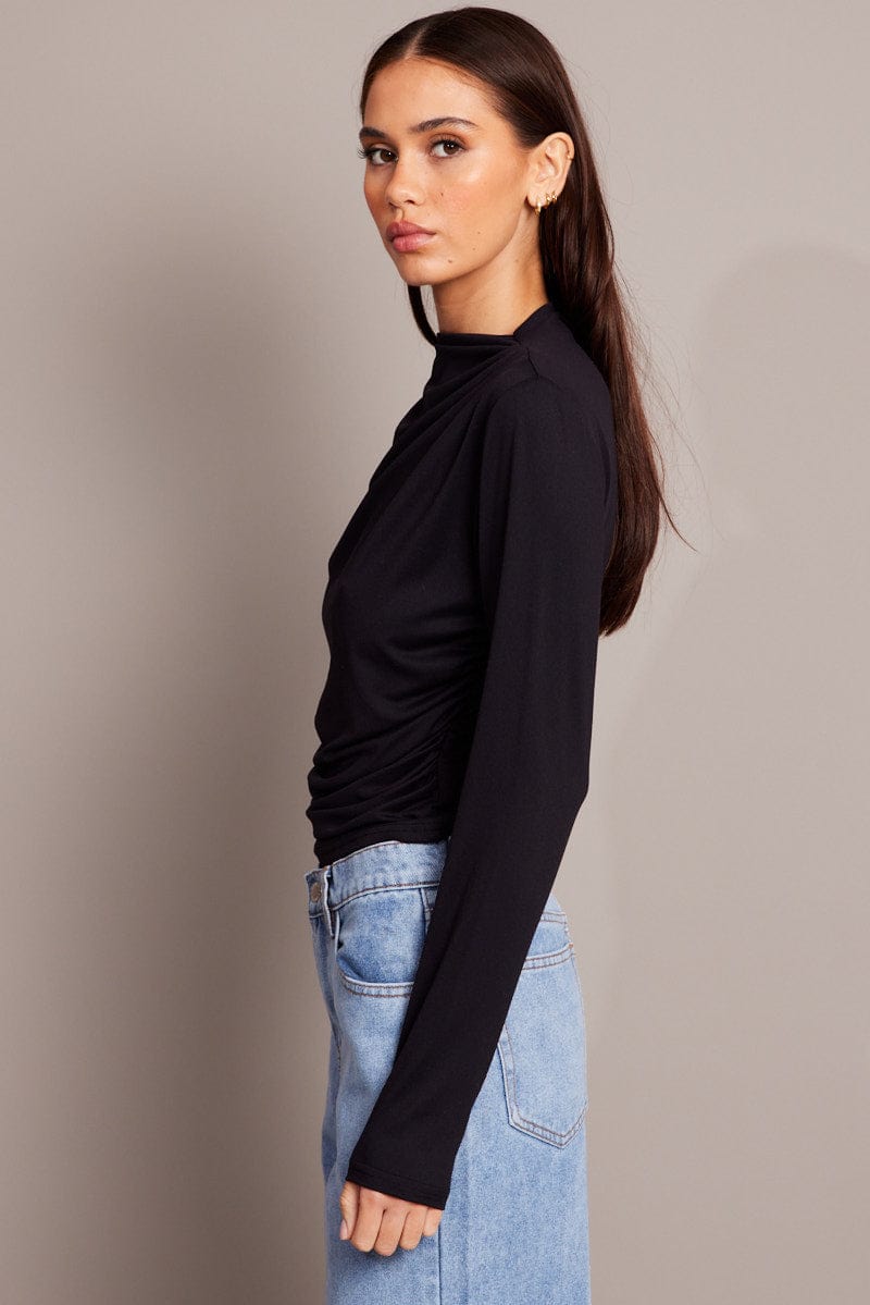 Black Supersoft Top Long Sleeve for Ally Fashion