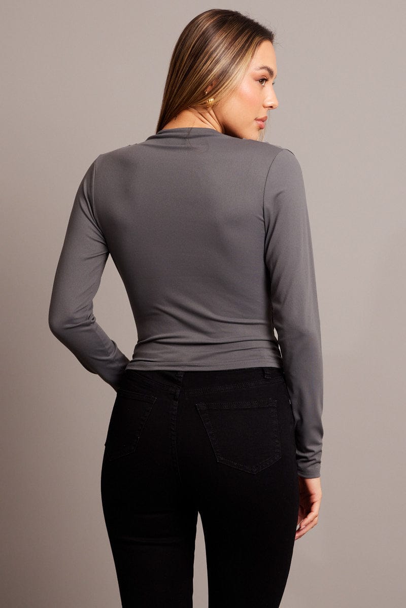 Grey Supersoft Top Long Sleeve for Ally Fashion