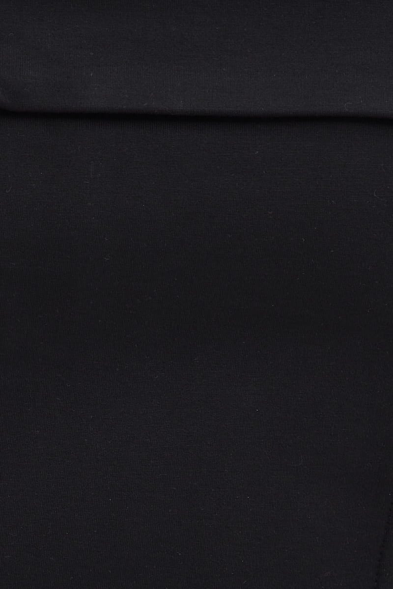 Black Bandeau Top Crop Ponte for Ally Fashion