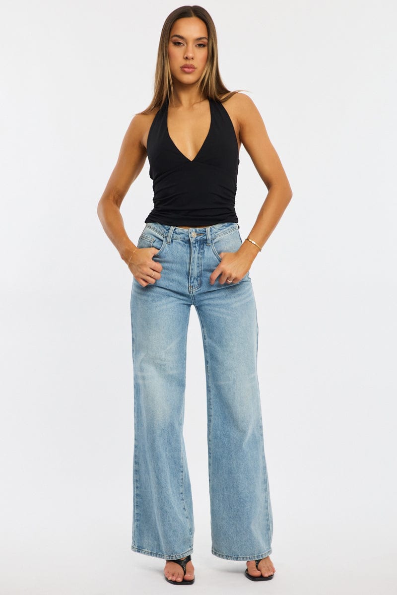 Black Halter Neck Top for Ally Fashion