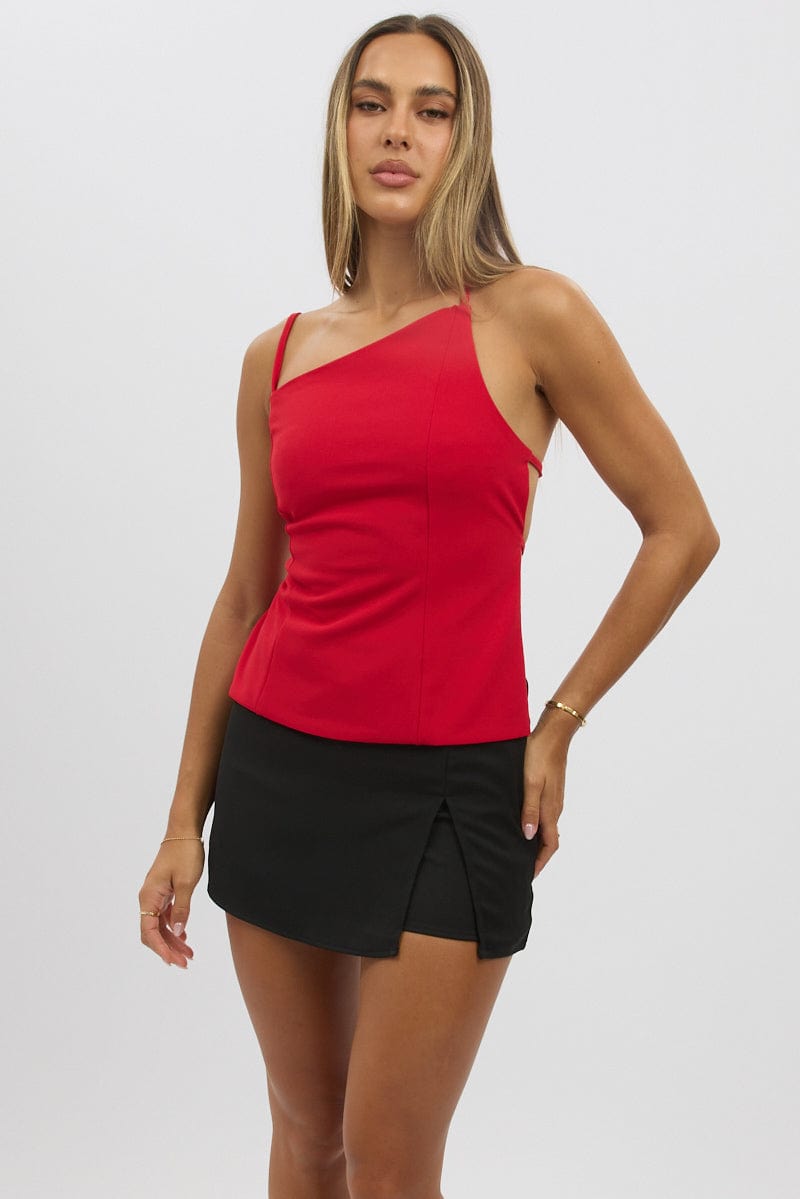 Red Singlet Top Backless for Ally Fashion