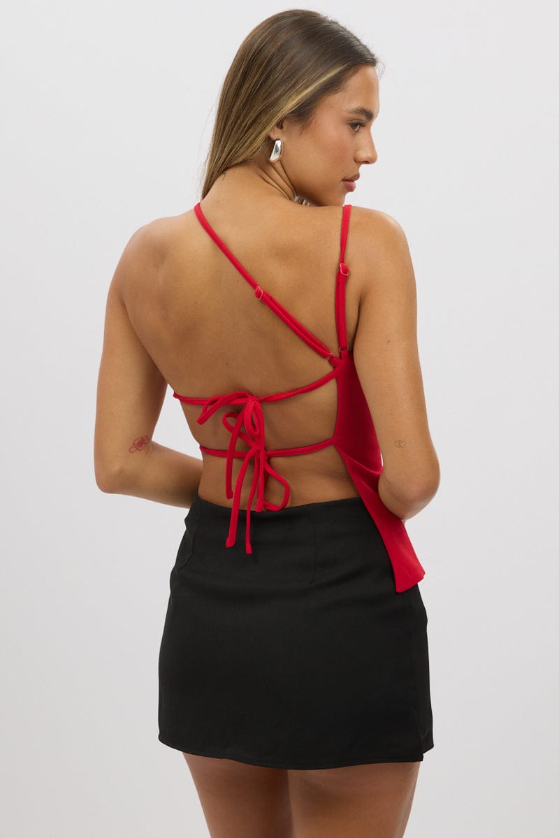 Red Singlet Top Backless for Ally Fashion