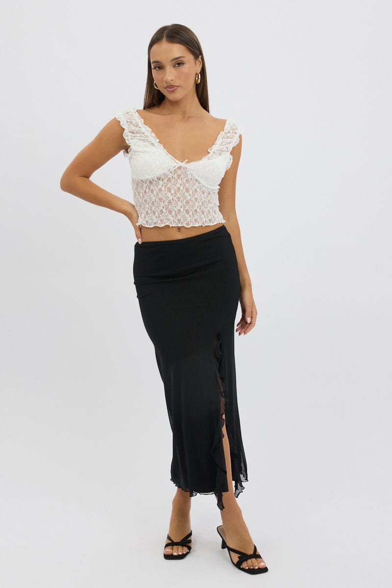 White Lace Top Sleeveless for Ally Fashion