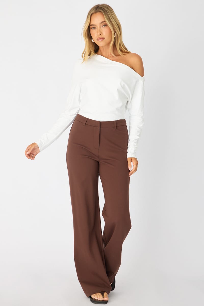 White One Shoulder Top Long Sleeve for Ally Fashion