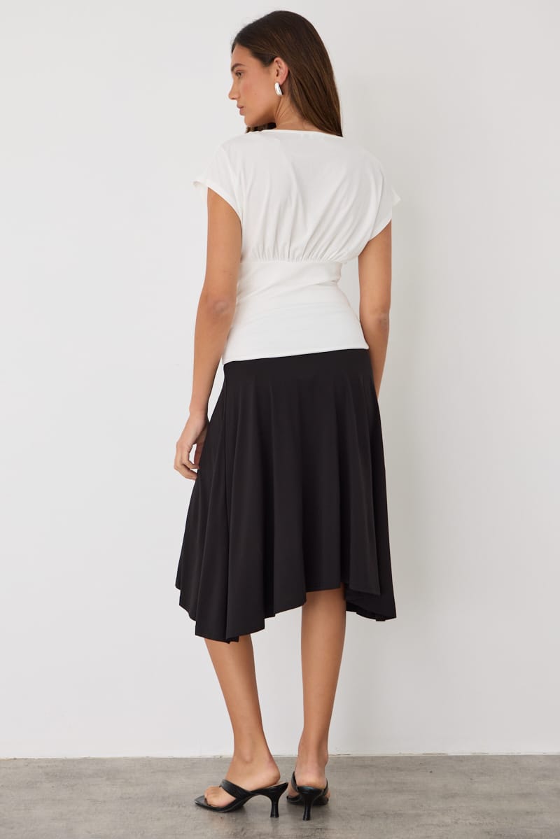 White Short Sleeve V-neck Top for Ally Fashion