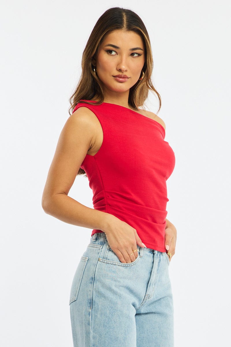 Red Off Shoulder Top for Ally Fashion