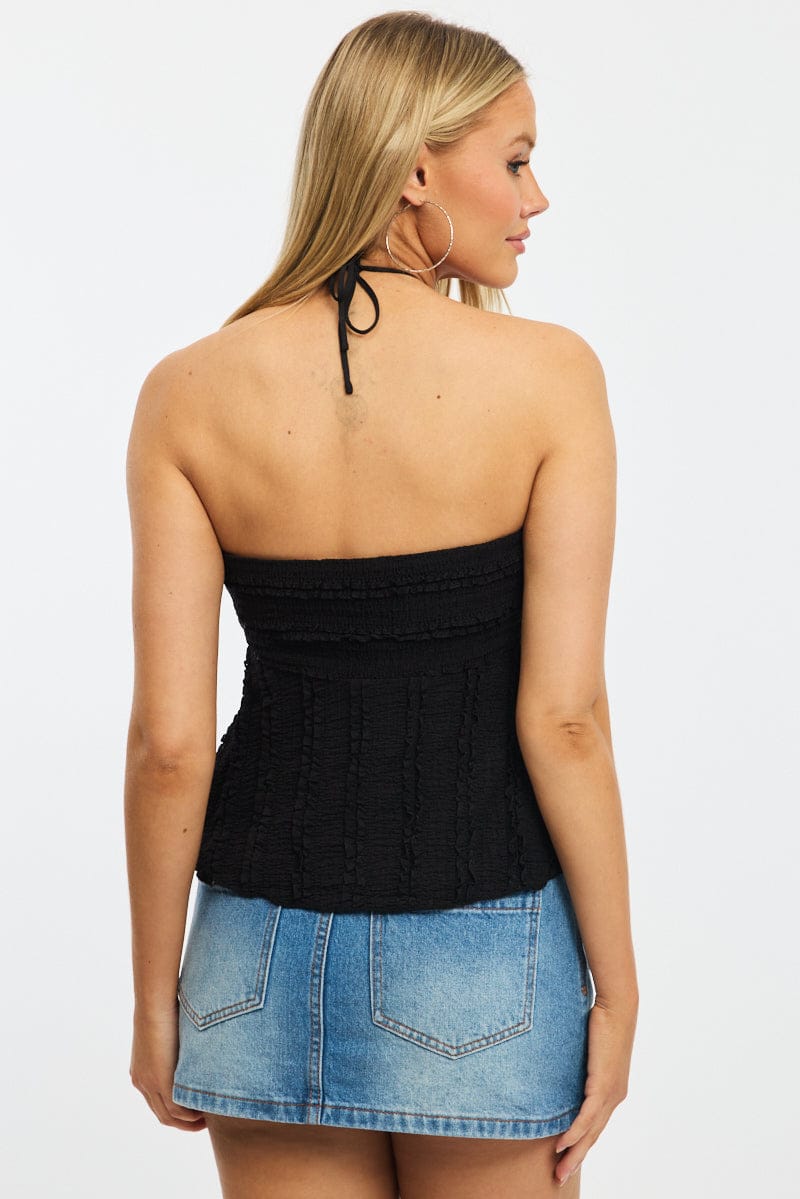 Black Halter Top Sleeveless for Ally Fashion