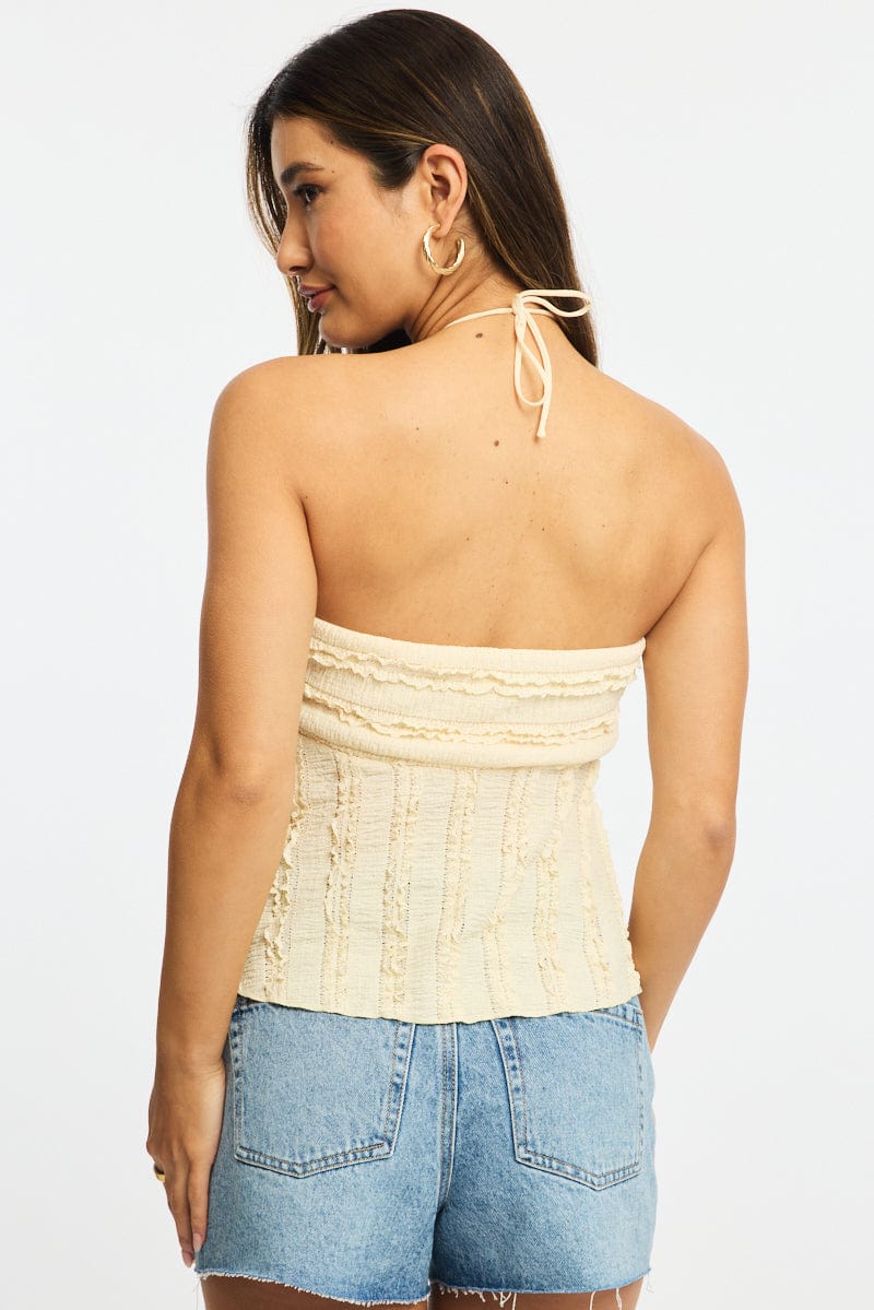 Yellow Halter Top Sleeveless for Ally Fashion