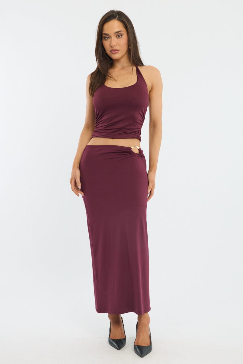 Red Halter Neck Top for Ally Fashion