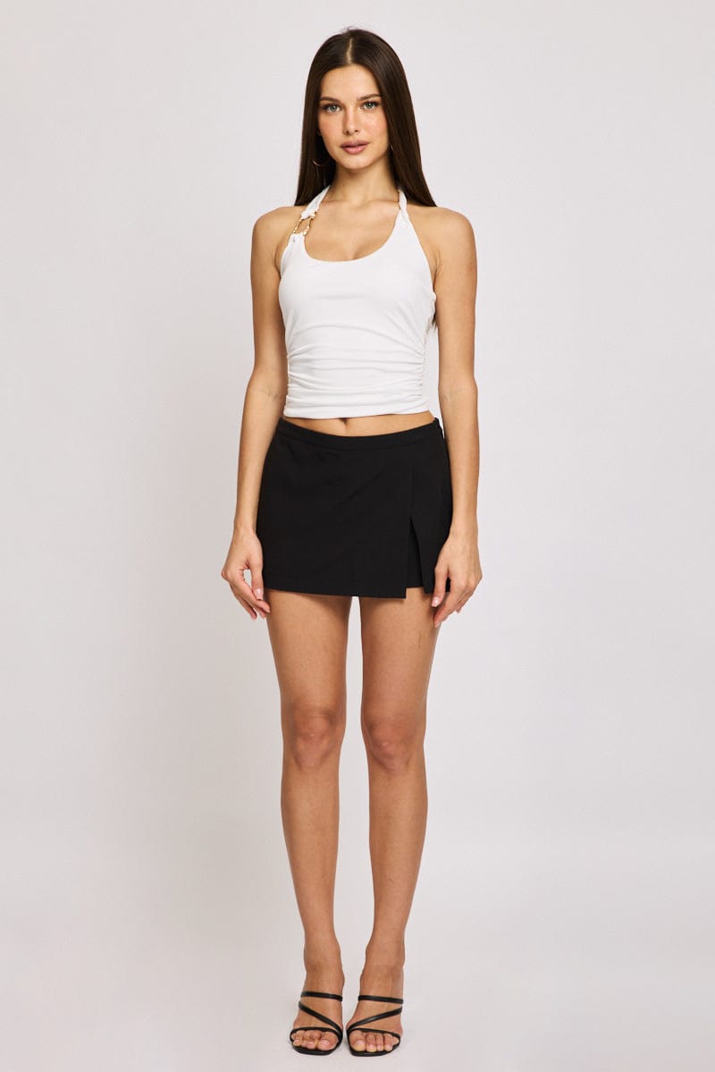 White Halter Neck Top for Ally Fashion
