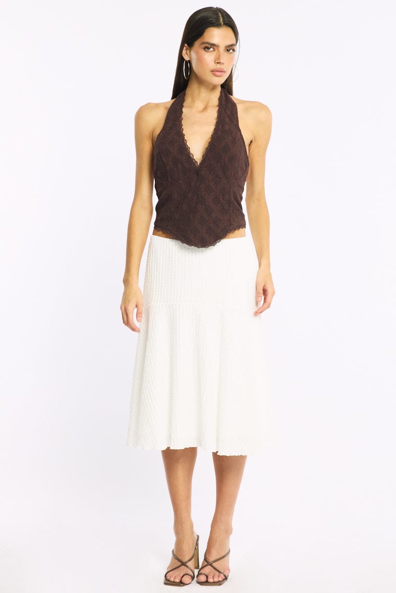 Brown Lace Corset Top for Ally Fashion