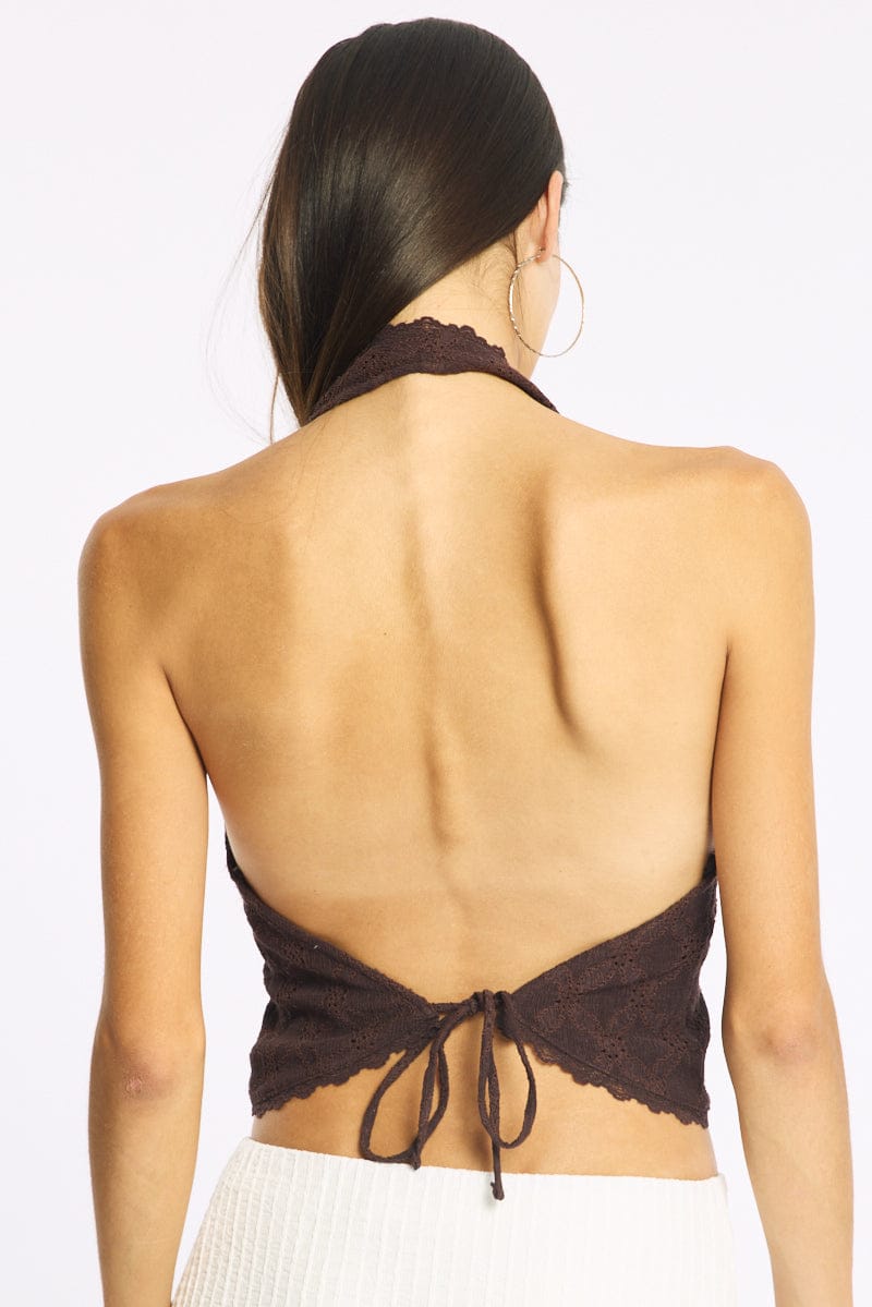 Brown Lace Corset Top for Ally Fashion