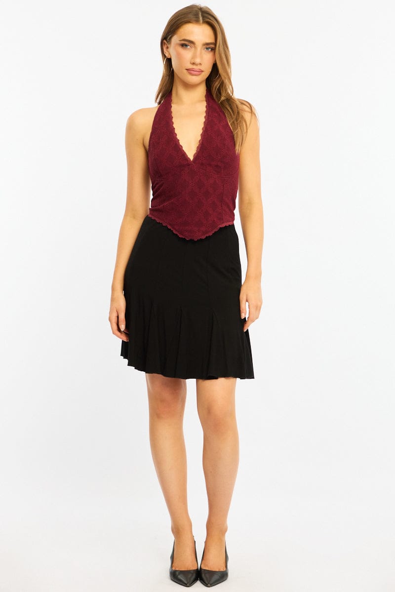 Red Lace Corset Top for Ally Fashion
