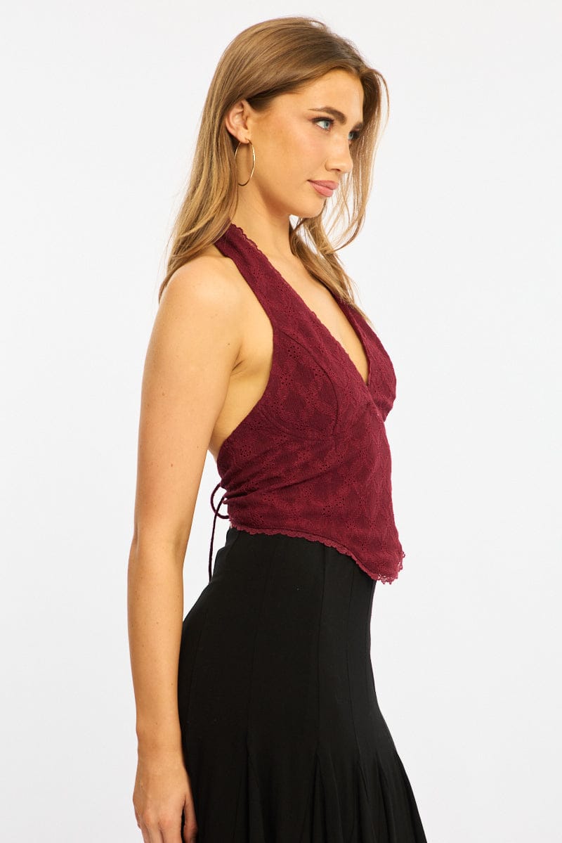 Red Lace Corset Top for Ally Fashion