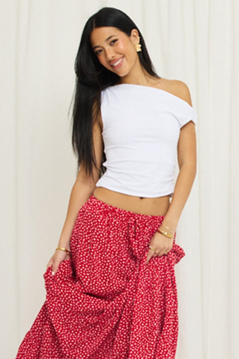White Off Shoulder Top for Ally Fashion