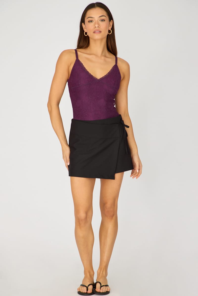 Purple Lace Bodysuit Sleeveless for Ally Fashion